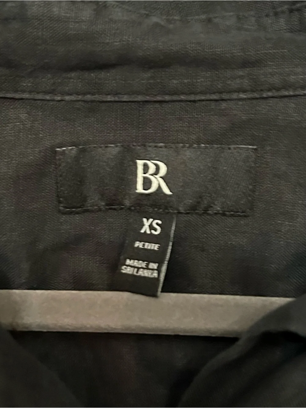 Banana Republic Black Short-Sleeve 100% Linen Button-Down Shirt